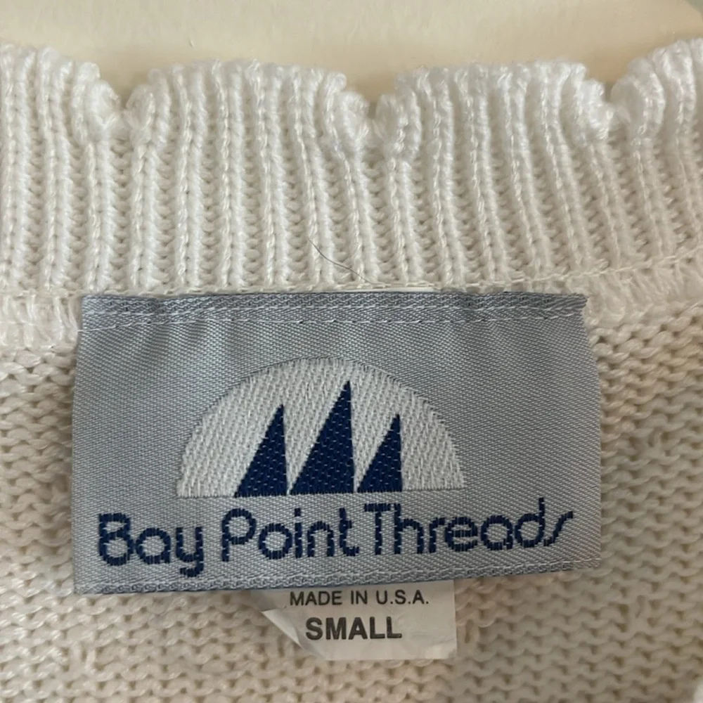Vintage Bay Point Threads Cottagecore Short Sleeve Sweater Coquette Floral‎ S - Picture 3 of 5